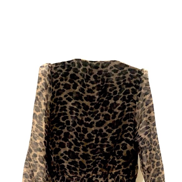 Fab’rik leopard print balloon sleeves wrap top - Picture 7 of 10